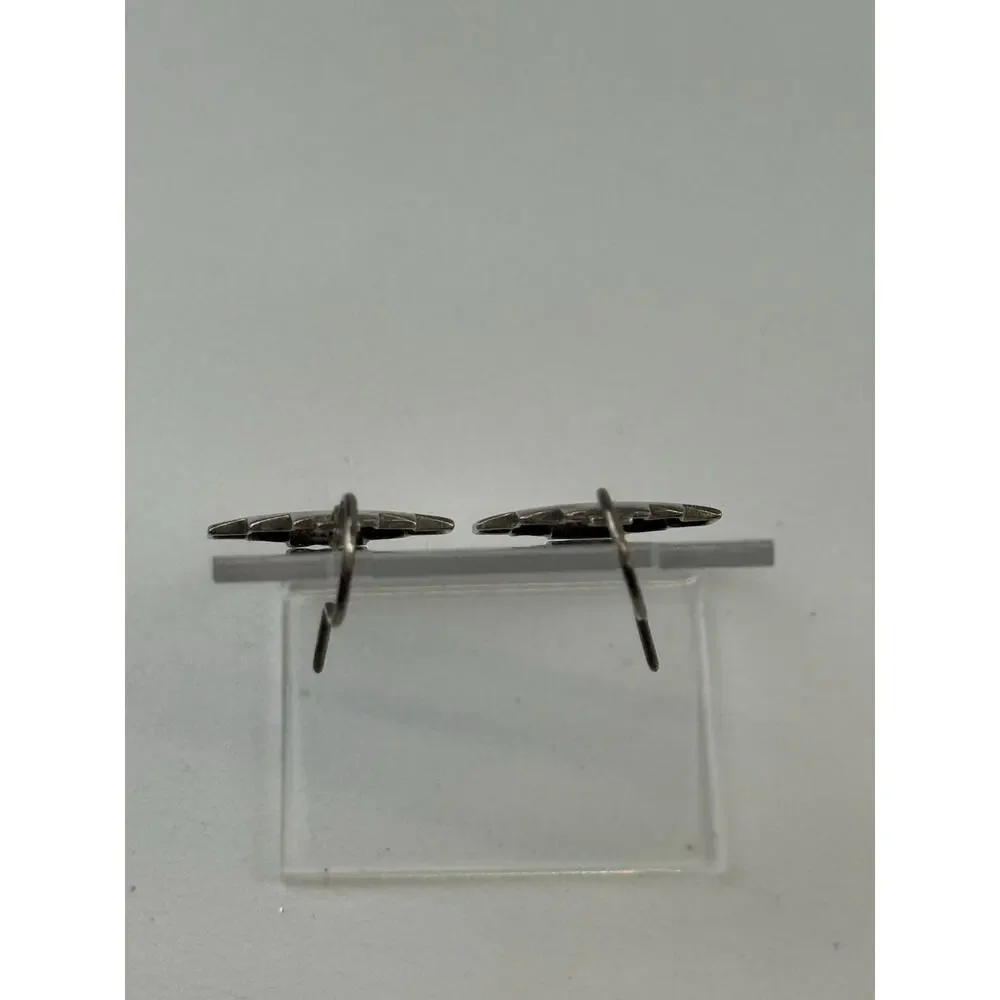 Vintage Sterling Silver Hook Pierced Earrings Chakana Cross Unmarked